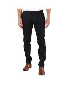 Emporio Armani Men's Blue Navy Turned-Up Cuffs Lustrous Comfort Cotton Chinos