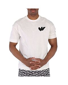 Emporio Armani Men's Heart Eagle Logo Patch Cotton T-Shirt