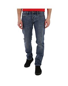 Emporio Armani Men's Light Blue J75 Low-Rise Cotton Denim Jeans