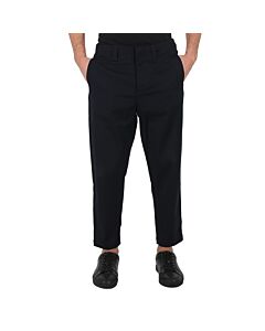 Emporio Armani Men's Navy Cotton-Blend Straight-Leg Trousers
