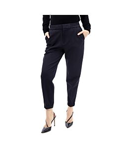 Emporio Armani Navy Jersey Twill Elasticated Waist Trousers