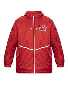 Emporio Armani Red EA7 Logo Recycled-Fabric Visibility Jacket