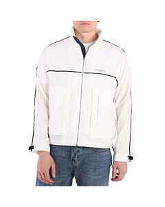 Emporio Armani White Nylon Full Zip Logo Blouson Jacket