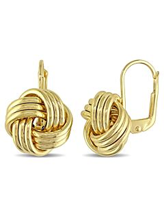 AMOUR Entwined Love Knot Leverback Earrings In 10K Yellow Gold