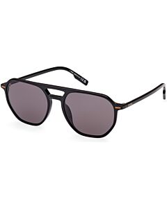 Ermenegildo Zegna 55 mm Shiny Black Sunglasses