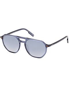 Ermenegildo Zegna 55 mm Shiny Blue Sunglasses