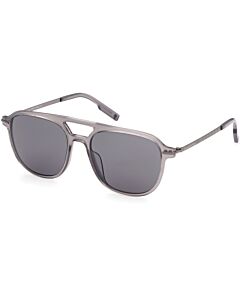 Ermenegildo Zegna 55 mm Shiny Grey Sunglasses