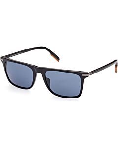 Ermenegildo Zegna 56 mm Shiny Black Sunglasses