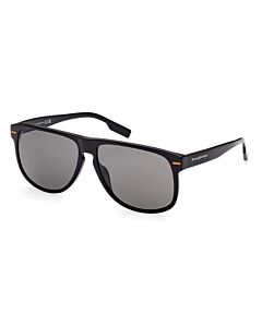 Ermenegildo Zegna 60 mm Glossy Black Sunglasses
