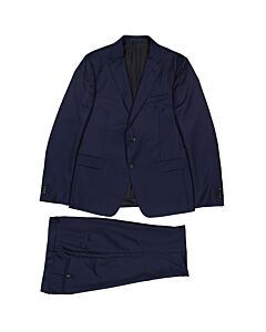 Zegna Men's Dark Blue Wool And Mohair Suit