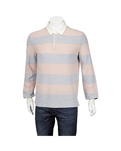 Ermenegildo Zegna Men's Long-sleeve Cashmere-blend Striped Knit Polo Shirt