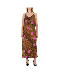 Essentiel Ladies Shelly Leopard Print Slip Midi Dress
