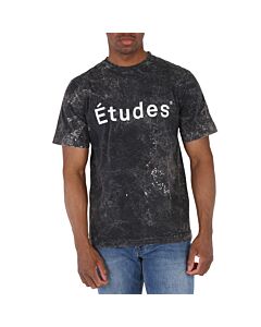 Etudes Men's Bleached Black Logo-Print Organic Cotton T-Shirt