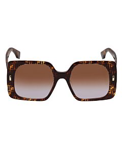 Fendi 53 mm Havana Pattern Sunglasses