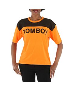 Filles A Papa Ladies Orange/Black Jersey T-Shirt With Tomboy