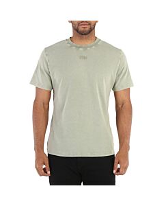 GCDS Men's Military Green Overdyed Logo Regular T-Shirt