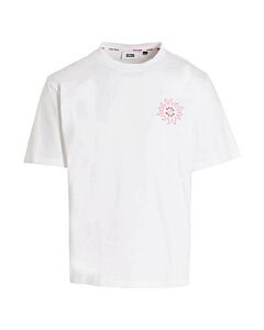 GCDS White Surfing Wirdo Print Cotton Jersey T-Shirt