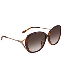 Gucci Brown Gradient Oval Ladies Sunglasses GG0649SK-004 58
