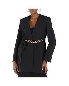 Givenchy Chain Detail Blazer Jacket In Black, Brand Size 40 (US Size 6)