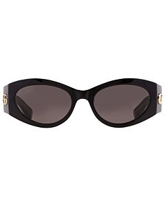 Gucci 53 mm Shiny Black Sunglasses
