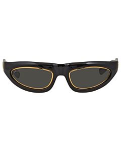 Gucci 54 mm Shiny Black Sunglasses