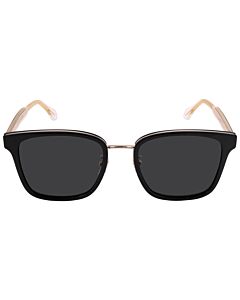 Gucci 55 mm Black Shiny Gold Sunglasses