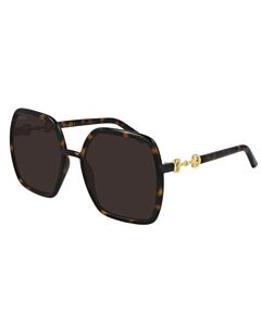 Gucci 55 mm Havana Sunglasses