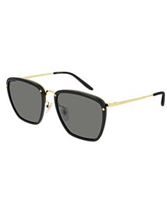 Gucci 56 mm Black/Gold Sunglasses