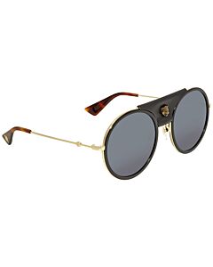 Gucci 56 mm Gold , Black Sunglasses