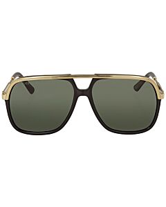 Gucci 57 mm Black, Gold Sunglasses