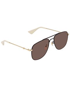 Gucci 57 mm Black-Gold Sunglasses
