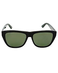 Gucci 57 mm Black/Green Sunglasses