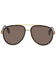 Gucci 58 mm Black, Gold Sunglasses