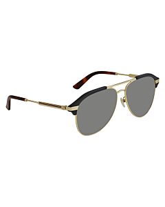 Gucci 60 mm Black, Gold Sunglasses