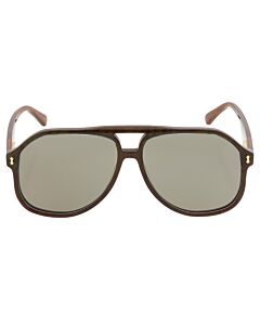 Gucci 60 mm Blue/Brown Sunglasses