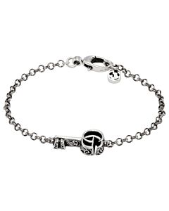 Gucci Ladies 925-Sterling Silver Double G Key Bracelet