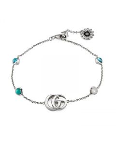 Gucci Marmont Double G Silver Flower Bracelet