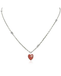 Gucci Necklace with Interlocking G Red Enamel Heart