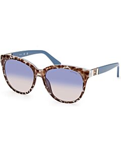 Guess 56 mm Blue/Other Sunglasses