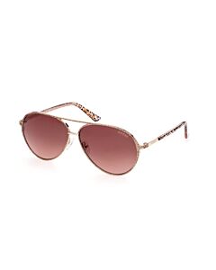 Guess 60 mm Glitter Rose Gold Sunglasses