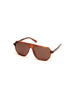 Guess Factory 60 mm Shiny Light Brown Sunglasses