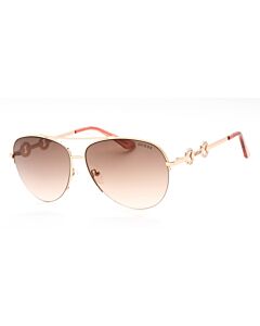 Guess Factory 60 mm Shiny Rose Gold Sunglasses