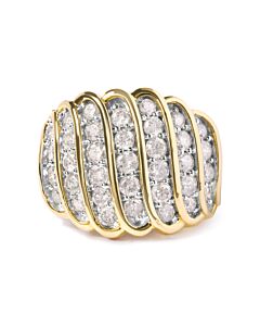Haus of Brilliance 10 Yellow Gold 2.00 Cttw Diamond Multi Row Cocktail Band Ring (I-J Color, I1-I2 Clarity)