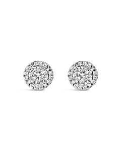 Haus of Brilliance 10K White Gold 1.00 Cttw Diamond Hidden Halo Stud Earring (H-I Color, I1-I2 Clarity)