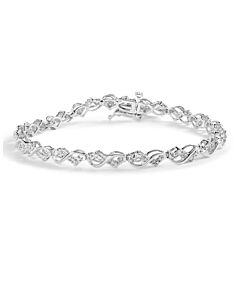 Haus of Brilliance 10k White Gold 1/2 Cttw Diamond Infinity Weave Link Bracelet (I-J Color, SI2-I1 Clarity) - 7"