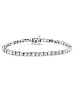 Haus of Brilliance 10K White Gold 1/2 Cttw Real Diamond Illusion-Set Miracle Plate Tennis Bracelet (I-J Color, SI2-I1 Clarity) - Size 7.5"