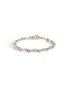 Haus of Brilliance 10K Yellow and White Gold 2.00 Cttw Diamond "S" Link 7" Bracelet (H-I Color, I2-I3 Clarity)