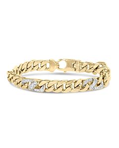 Haus of Brilliance 10K Yellow Gold 1.00 Cttw Diamond Miami Cuban Link Men's Bracelet (H-I Color, I1-I2 Clarity) - 8.5 Inches