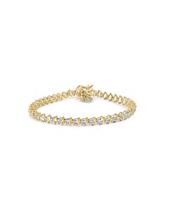 Haus of Brilliance 10K Yellow Gold 1.00 Cttw Diamond Spiral Link 7" Bracelet with Heart Charm (H-I Color, I3 Clarity)