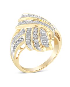 Haus of Brilliance 10K Yellow Gold 1 1/5ct. TDW Diamond Bypass Cocktail Ring (I-J, I2-I3)